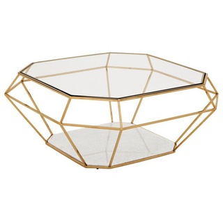 Casa Padrino Luxus Art Deco Couchtisch Glas / Gold - Glastisch - Luxus Kollektion