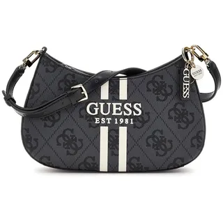 GUESS Noelle II Top Zip Shoulder Bag Coal Logo