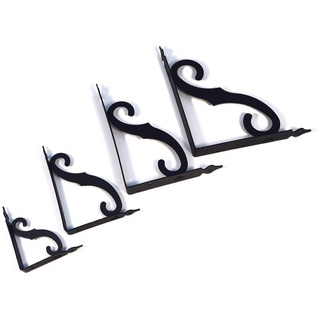 IHC Wandregalhalter Regalträger Wandkonsole Regalbodenträger Antik Schabby Regal, 2-tlg. schwarz