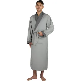 normani Herren Bademantel leichter Morgenmantel für Männer aus Waffelpique 100% Bambusviskose mit Geschenkkarton - in Europa hergestellt - 4XL-5XL