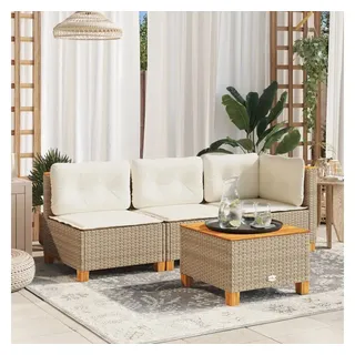 vidaXL Gartensofa 3-Sitzer Loungeset beige
