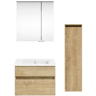Puris Badezimmer Get2You, Eiche, Holzwerkstoff, 2 Schublade(n) Schubladen, 92.2 cm, Goldenes M, Made in Germany, Dgm, hängend, Badezimmer, Badmöbelsets & Badmöbelserien, Badmöbel-Set