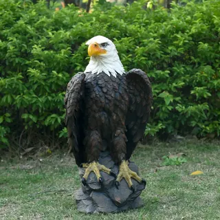 Weißkopfseeadler Garten Statue Realistischen Stolz Majestätischen Adler Auf Felsen Figur Patriotischen Hof Rasen Kunst Skulptur Rustikale Lodge Vogel Dekor Für