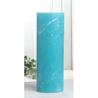 Rustik-Stumpenkerze, 20 x 7 cm Ø, Aqua-türkis
