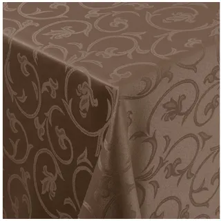 Moderno Tischdecke Tischdecke Stoff Damast Barock Jacquard Ranken Design mit Saum, Oval 140x190 cm braun Oval 140x190 cm