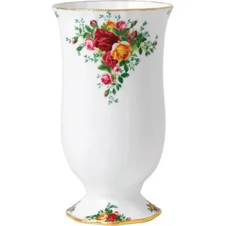 Famanu Vase Vintage Blumenmuster - Mittlere Größe, 22 cm - Feines Bone China für Dekoration