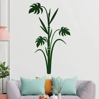 Bambus - Pflanze - Dekoration Wandtattoo in 6 Größen - Wandaufkleber Wall Sticker - Dekoration, Küche, Wohnzimmer, Schlafzimmer, Badezimmer