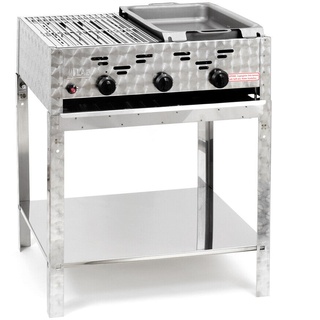 Edelstahl-Brenner Gasgrill Gasbräter stationär 3-flammig 11kW Gastro Neu GT3ST