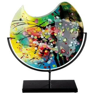 GILDE Dekovase NICOSIA Vase - mehrfarbig - Glas - H. 37cm x T. 9cm x B. 32cm - Deko (1 Stück), Elegante Glasvase - Blumenvase für stilvolle Tischdeko und Vasen-Deko bunt