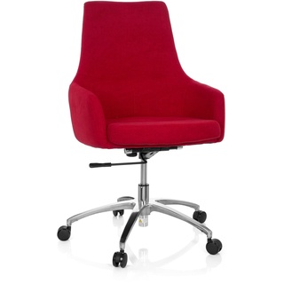 hjh OFFICE 670923 Design Drehsessel Shake 100 Stoff Rot Büro Drehstuhl höhenverstellbar mit Rollen, inkl. Kissen