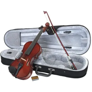 Classic Cantabile Violine Student Violinenset 1/4, Student-Set, Inkl. Etui, Bogen und Kolofonium, Aus massivem Fichtenholz geschnitzte Decke 48 cm