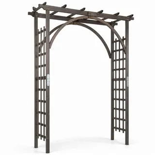 komfotteu Rosenbogen Holz & seitlichen Rankgittern, Rankhilfe Rankgitter Rankbogen für Garten, Hochzeiten & Partys