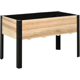 Homaire Balkonhochbeet Aus Tannenholz Und Stahl, 120x60x74 Cm, Naturholz+schwarz