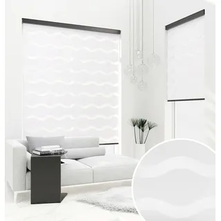 Premium DOPPELROLLO Welle WEIß mit Alu Kassette (105x250 cm, Kassettenfarbe: Weiss)