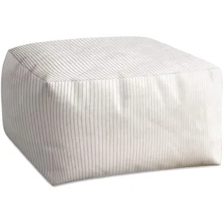 DreamRoots Pouf Hocker Cube Cord 70 x 40 x 70 cm Weiß