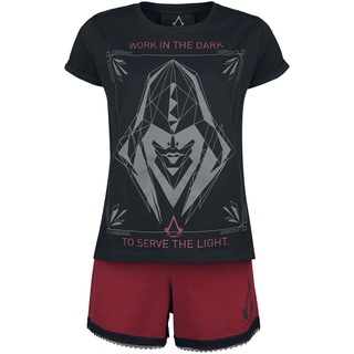 Assassin's Creed - Gaming Schlafanzug - Lines - S bis XXL - für Damen - Größe L - schwarz/rot  - EMP exklusives Merchandise! - L