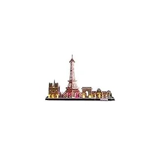 3D Puzzle Kinder - Paris LED City Line | 3D Puzzle Erwachsene Eiffelturm | Modellbausatz Erwachsene | Geschenk Für Kinder Ab 8 Jahre | 115 Stücke | DIY