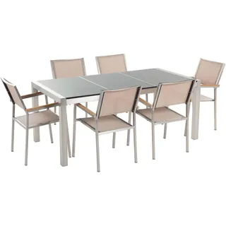 Beliani Grosseto Set 6-tlg. Grau/Beige