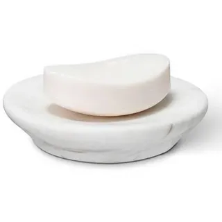 Seifenschale Marmor, Volakas Weiß Seifenschale 11,5cm, Schmuckschale Naturstein Abgeschrägte Kante, Small Soap Dish Volakas-weiß 12 Cm Rund Abgesch