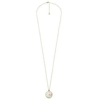 FOSSIL Women's goldfarbene Edelstahlkette mit Karabinerverschluss Runde Halskette mit Anhängern