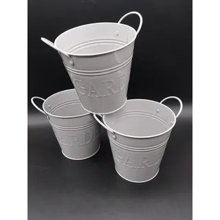 Zinkeimer 3x Shabby Metalleimer Blumentopf Pflanzgefäß Pflanzeimer Tischdeko