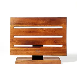 MITSUMOTO SAKARI Küche Messerblock Magnetisch, Japanischer Akazienholz Messerblock, Verbesserter Doppelseitiger Messerhalter Magnetisch aus Holz