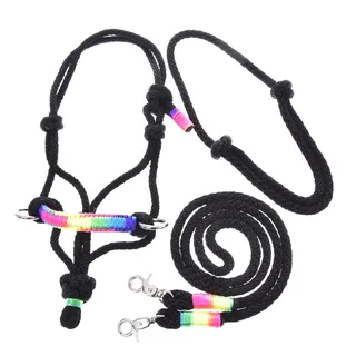 LarDen Hobby Horse Zubehör SeilSet - Halfter mit Zügel & Halsring für Größe S Steckenpferd - Regenbogen, Stockpferd Set, Hobby Horsing Pferd, Spielzeug Kinder, Spielpferd, Hobbyhorse