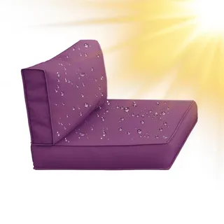 SYLC Draußen Bezüge Für Gartenpolster Wasserabweisende Rattan Sitzkissenbezug Mit Reißverschluss Terrasse Auflagen überwürfe Hussen Für L-Form/Ecke (1 Stück 65×33×10 cm,Purple)