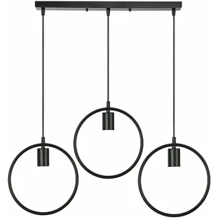 LEDSone Vintage Retro 3-Wege-Deckenlampe Cluster-Lampenfassung Schwarz Kreisförmige Drahtkäfig-Lampenschirme UK E27 Halterung Beleuchtungsset