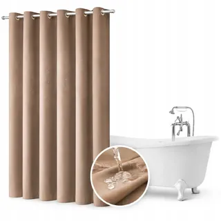 Badezimmervorhang 150x240 Wasserdichter Duschvorhang Mit √ñsen, Beige