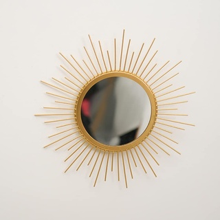KKTAPOS Goldene Spiegel für die Wand – Metall Sunburst Wandspiegel Raumdekor & Wohnkultur, Boho-Spiegel, Wanddekoration, Geschenke für Frauen und Mütter (klein, Sonne)