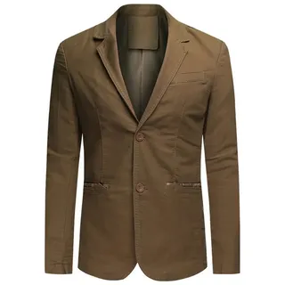 Allthemen Sweatsakko aus Baumwolle Casualsakko Slim Fit Blazer für Freizeit braun 56