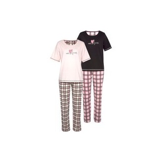 VIVANCE DREAMS Damen Pyjama schwarz, schwarz-weiß-kariert, rosa, rosa-schwarz-kariert Gr.48/50