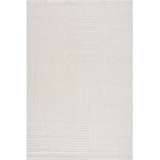 VIMODA Kurzflor Teppich Wohnzimmer – Moderner Design Teppich mit Struktur, weich, pflegeleicht, in Creme, Beige & Taupe,Maße:80x150 cm;Farbe:140C
