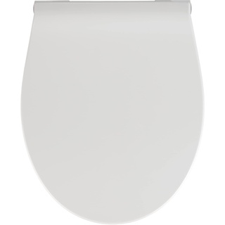 WENKO Premium WC-Sitz LED - Antibakterieller Toilettensitz, mit Nachtlicht und Akustiksensor, Duroplast, 36.8 x 44 cm, Weiß