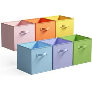Aufbewahrungswürfel Stoff 6er Set - Regalboxen mit Griffen 26.7 x 26.7