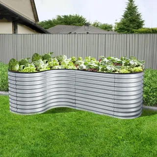 Konifera Hochbeet 240 x 160 x 82 cm Silber