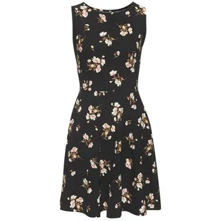 VIVANCE Strandkleid Schwarz/Koralle bedruckt 44