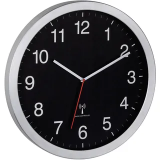 TFA Funk Wanduhr 40 cm 60.3545.01 silber