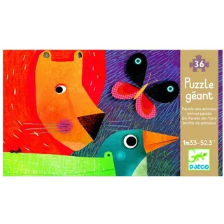 DJECO Puzzle DJ07171 Bodenpuzzle: Tierparade, 36-tlg., Puzzleteile