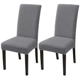 Refttenw Stuhlhusse Stuhlhussen für Esszimmerstühle,Wasserabweisend Stuhlbezüge,2/4 Stück grau 70 cm