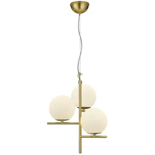 Trio Pure 3-flg. 40 cm rund goldfarben, Glas, Metall