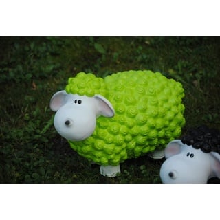 Lustiges Deko Schaf bunt Lamm Grün Tierfigur Gartenfigur Tier