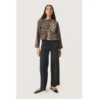 SOAKED IN LUXURY Langarm-Bluse SLXala Beige/Braun/Schwarz L
