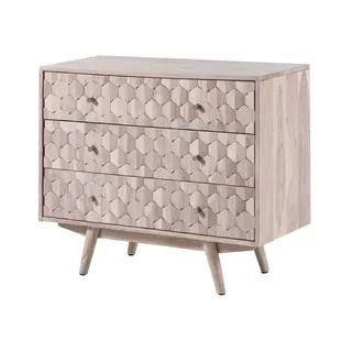 MASSIVMOEBEL24.DE Kommode Akazie 88 x 75 x 42 cm Weiß