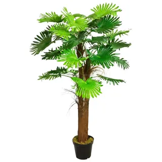 Decovego künstliche Fächerpalme, Kunstpalme, 180 cm aus Kunststoff in Grün, Kunstpflanze für Wohn- & Büroräume, Allergikerfreundlich & Pflegeleicht