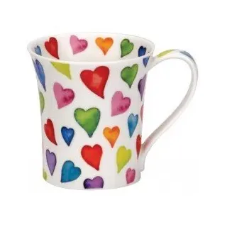 Dunoon Fine Bone China Warm Hearts Jura shape Mug