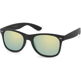Stylebreaker Nerd Sonnenbrille in Schwarz matt | Gelb | Gr.: onesize