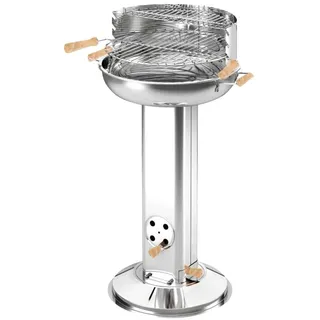 Buri Edelstahl-Säulengrill rund ø39 cm silber