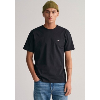 Gant T-Shirt REG SHIELD SS T-SHIRT mit Logostickerei auf der Brust schwarz 5XL